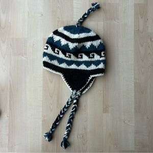 Wool Knit Hat with Ear Flaps Made in Nepal